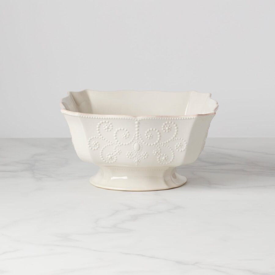 Beaded White Centerpiece Bowl